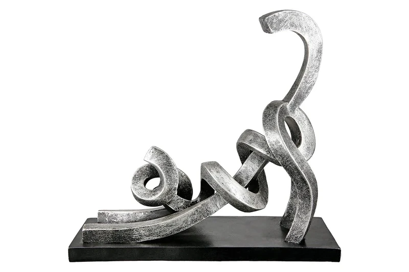 Casablanca modernes Design Decorative Sculpture, Resin, Silver, Höhe 29 cm