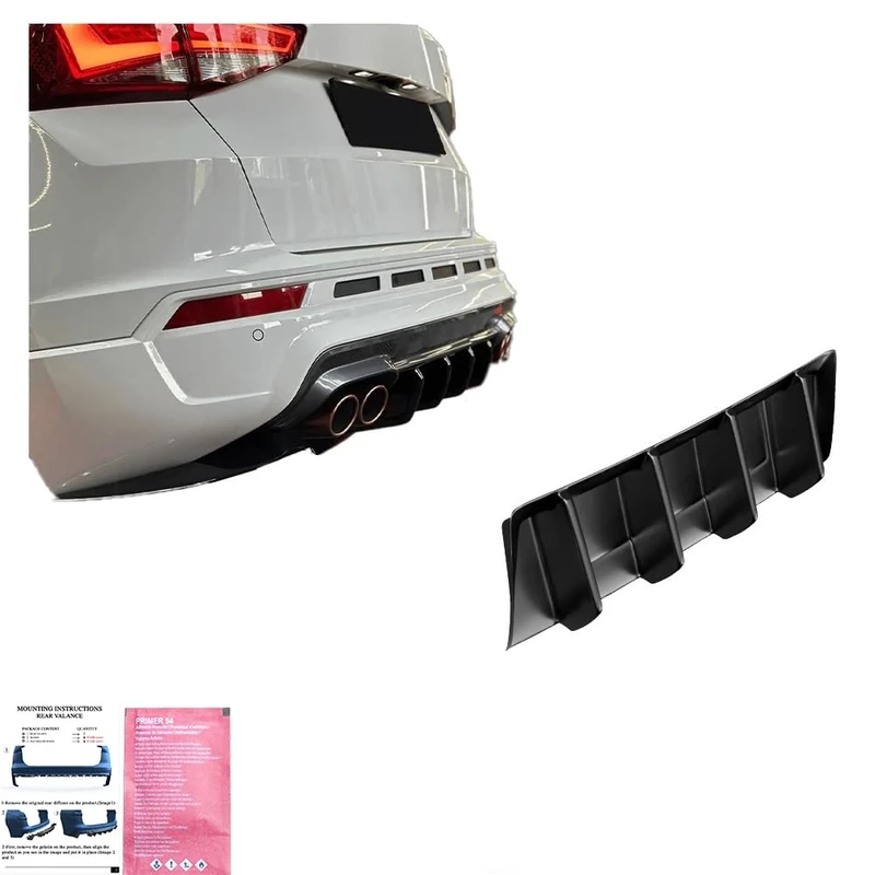 Oneway Rear Diffuser compatible with Cupra Ateca 2018- - Gloss black