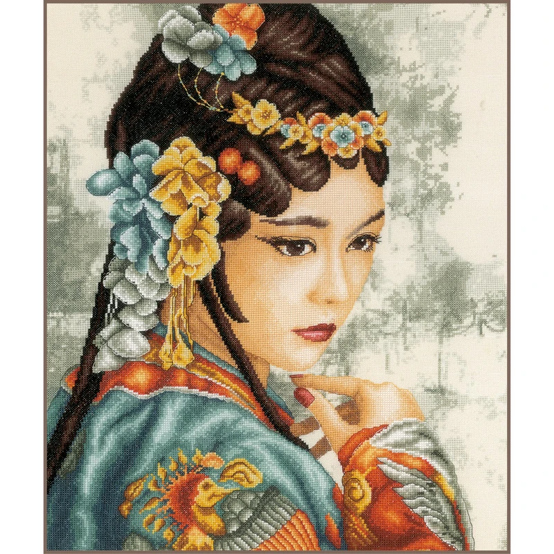 Lanarte Counted Cross Stitch Kits Complete Wall Art DIY Thoughts of Phoenix Set Crafts Adults Set Decoration Salon Creative Gift ca. 40 x 49 cm Cross Stitch Embroidery