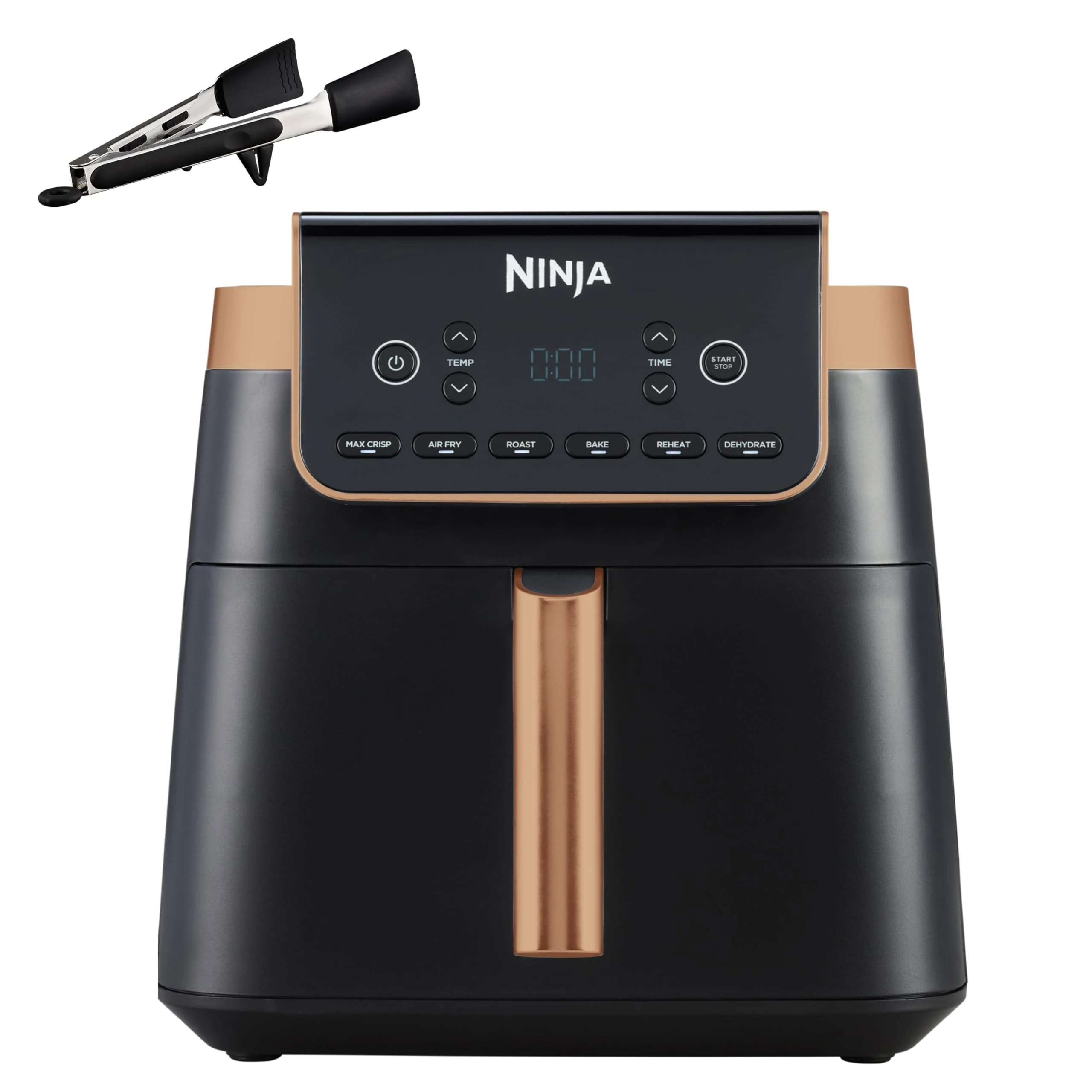 Ninja Air Fryer MAX PRO, 6.2L, Uses No Oil, Large Square Single Drawer, Roast, Bake, Air Fry, Family Size, Digital, Cook From Frozen, Non-Stick, Copper Black, AF180UKCP