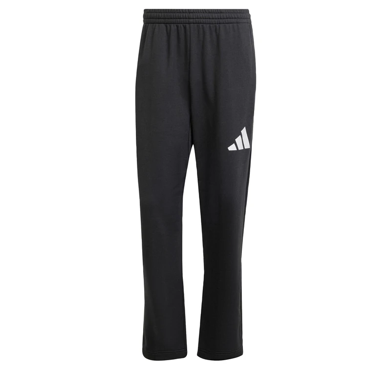 adidas Men's Essentials Wide Leg Three BAR Pant, Black/White, S