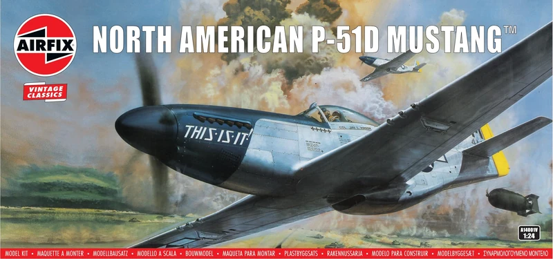 Airfix A14001V North American P-51D Mustang Plastic Model-Making Kit, Un-Painted