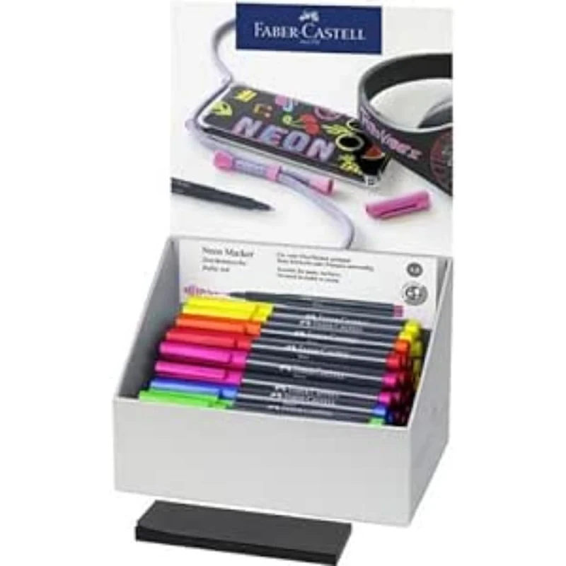 Faber-Castell Creative Studio Neon Marker, Multicoloured, Set Of 60, For Art, Craft, Drawing, Sketching, Home, School, University, Colouring