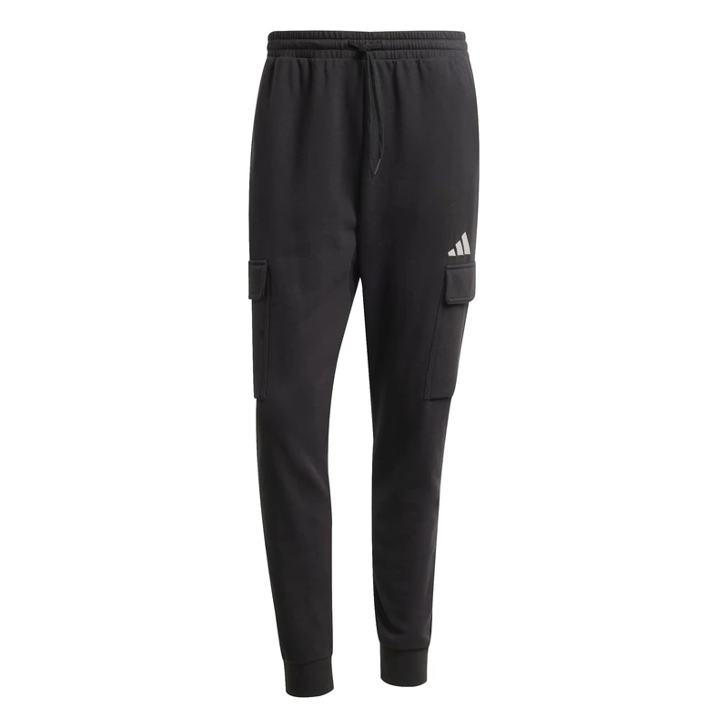 adidas Men's Essentials FEELCOZY French Terry Pant Cuffed, Black/White, XL