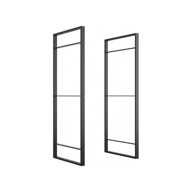 Avilia Kit of 2 Frames for Wall Shelves – Vertical Structures for Modular Bookcase with Accessories Included, Ideal for Kitchen, Living Room, Bathroom, Black Steel, 83 x 35 cm - Image 1