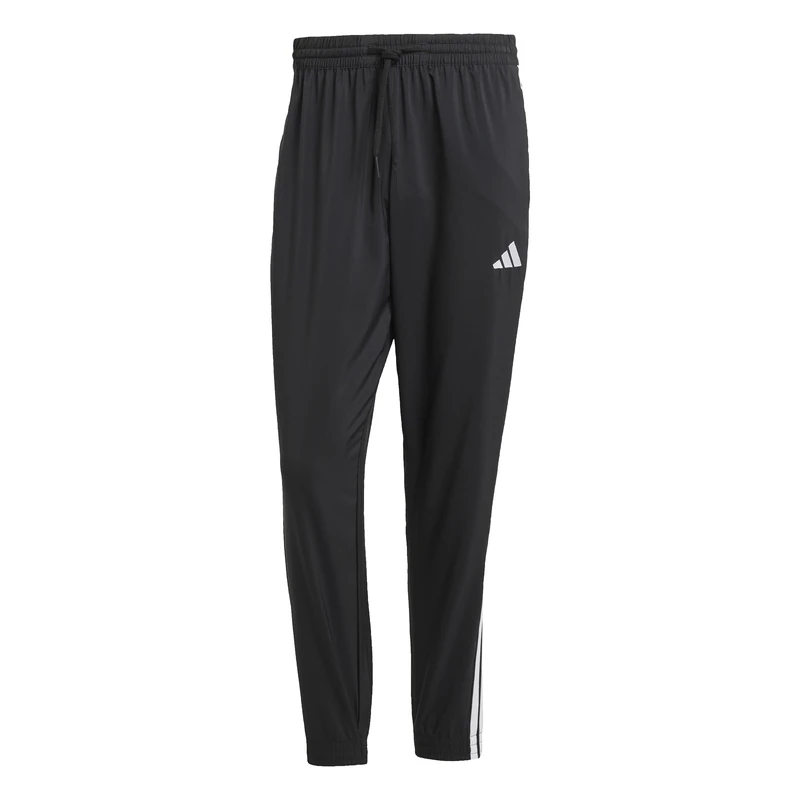 adidas Men's Essential Three Stripes Woven Pant, Black/White, M