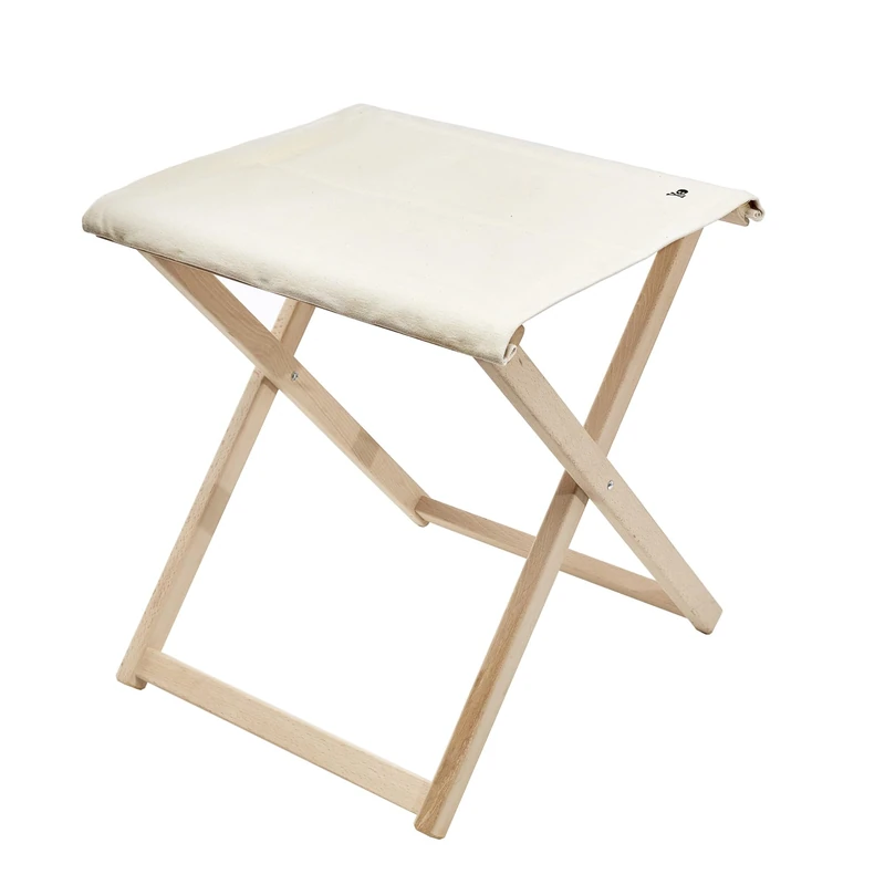 Scalpers - Folding Director Stool Made of Beech Wood Structure without Varnish, Canvas Colour Ecru