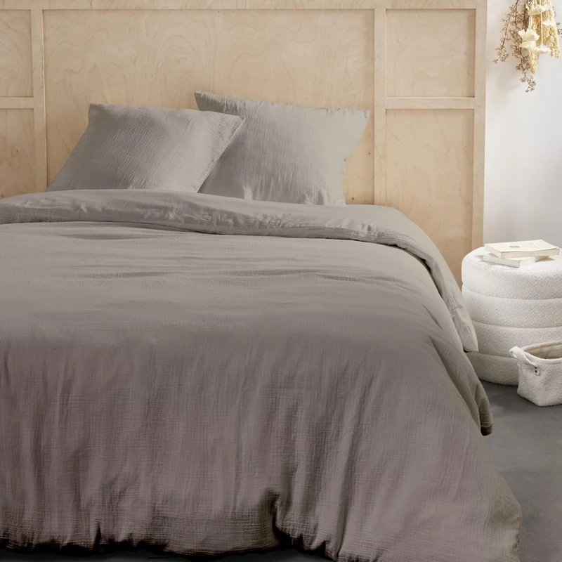 TODAY Plain Cotton Gauze Bedding Set 240 x 220 cm Dune