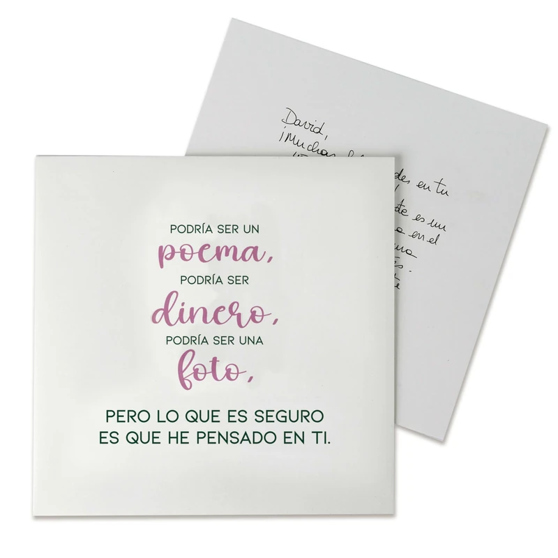 Mopec X39.1 Pack of 25 Gift Vouchers green and pink message I thought... - Image 1