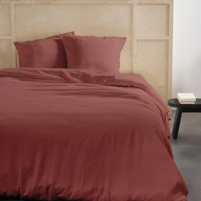 TODAY Double Bed Linen 260 x 240 cm Cotton Gauze Terracotta