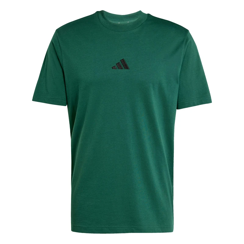 adidas Men's Essentials Small Logo Single Jersey TEE, Collegiate Green/Black, XXL