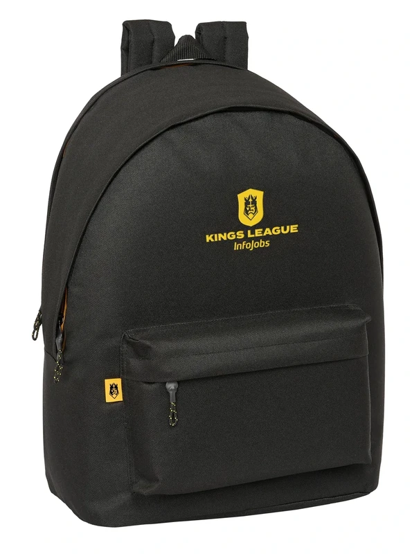 Safta KINGS LEAGUE – Backpack for Laptop 15.6 Inch and USB, Ideal for Young People of Different Ages, Recycled Fabric, Comfortable and Versatile, Quality and Resistance, 31 x 18 x 44 cm, Black,