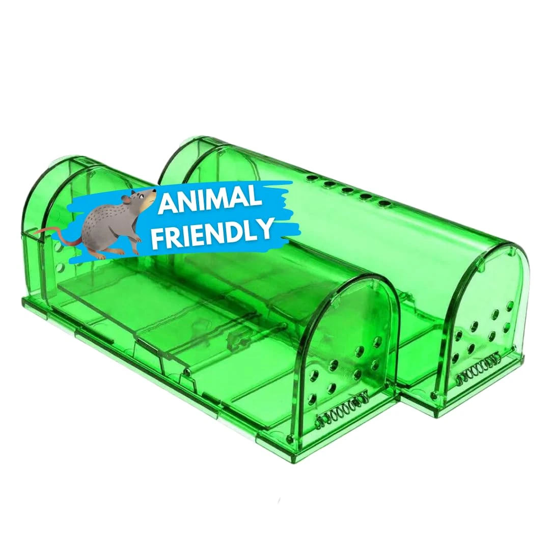 2 Pack Humane Mouse Traps For Indoors & Outdoors Live Mice Traps No Kill Mouse Traps Pets and Children Friendly Easy to Use Touchless Catch Mice Quick And Effective Rodent Control