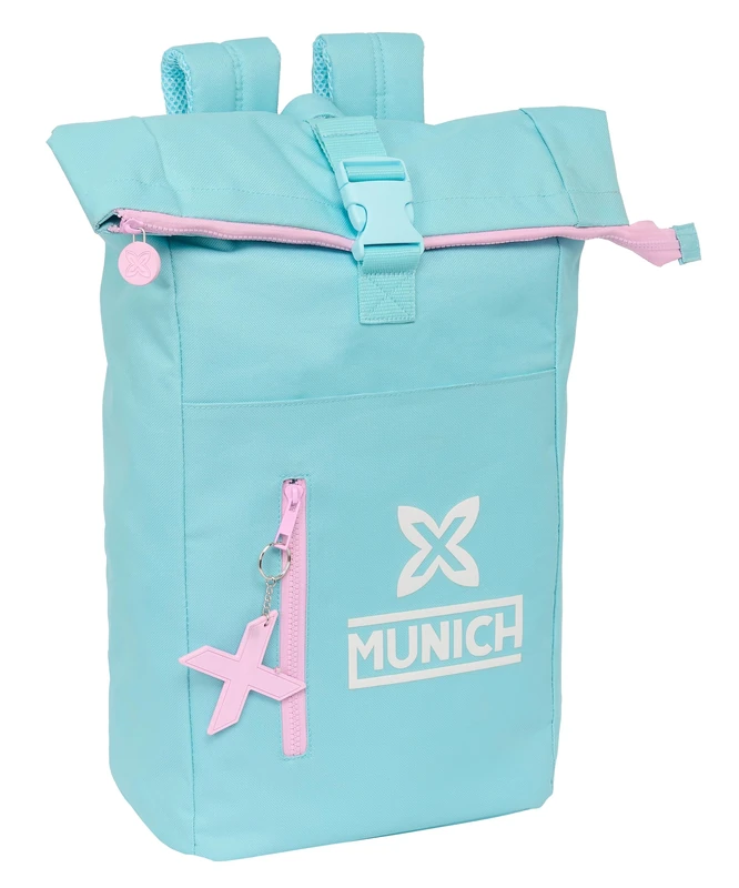 Munich Heaven – Backpack with Flap for 15.6 Inch Laptop, Ideal for Different Ages, Comfortable and Versatile, Quality and Resistance, 28 x 13 x 42 cm, Sky Blue, light blue, Estándar, Casual