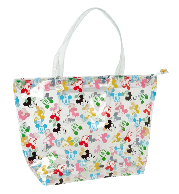 Safta MICKEY MOUSE BEACH - Shopping Bag, Women's Bag, Shopping Bag, Comfortable and Versatile, Quality and Resistance, 54 x 17 x 35 cm, Multi-Colour/Transparent, Multicoloured/Clear, Estándar, Casual