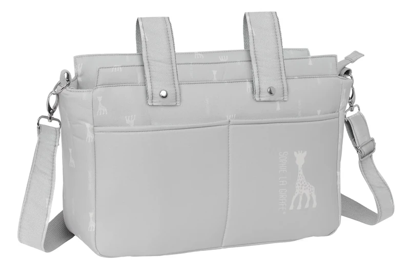 SOPHIE LA GIRAFE MUM – Adaptable Bag for Baby Pram, Baby Bag, Comfortable and Versatile, Quality and Resistance, 46 x 15 x 26 cm, Stone Grey, Grey Stone, Estándar, Casual