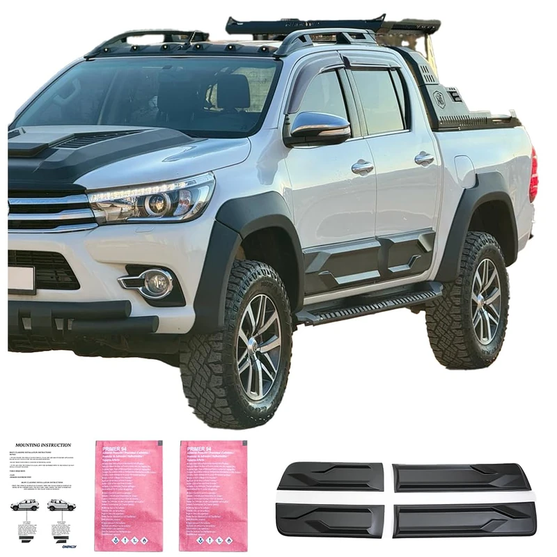 Oneway Body Cladding compatible with Toyota Hilux 8th Gen. 2015- - Matt black - Image 1