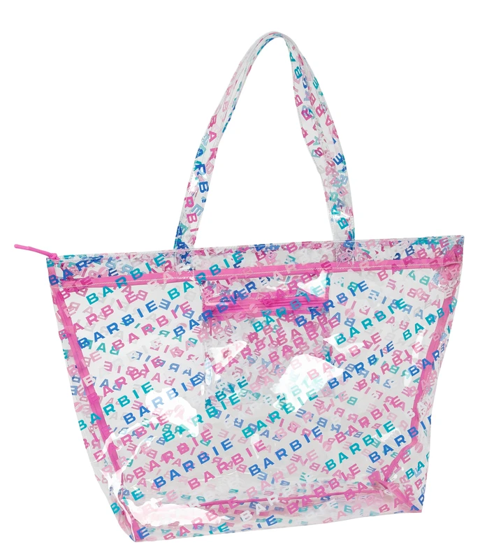 Safta BARBIE LOGOMANIA - Shopping Bag, Women's Bag, Shopping Bag, Comfortable and Versatile, Quality and Resistance, 54 x 17 x 35 cm, Pale Pink, Pink Stick, Estándar, Casual - Image 1