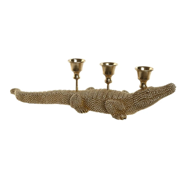 Home ESPRIT Decorative Figure Gold Candlestick 42.5 x 12.5 x 11.5 cm - Image 1