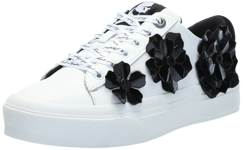 KARL LAGERFELD Women's Georgia Lace Up Sneaker, Bright White/Black, 7 UK - Image 1