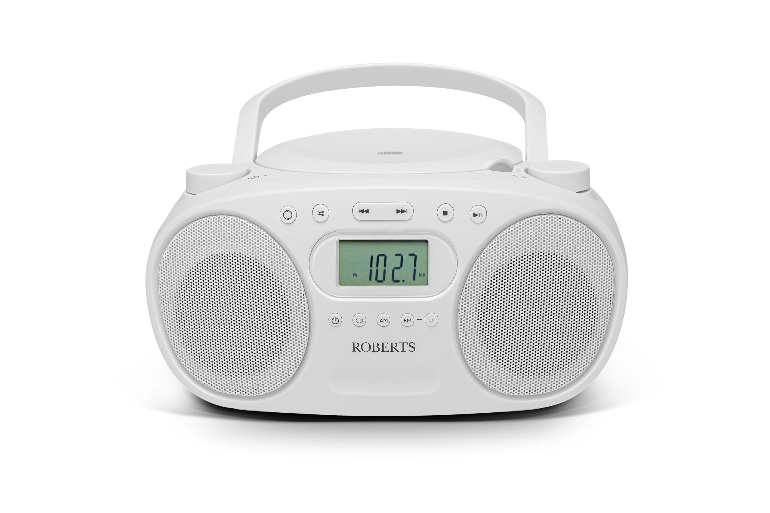 Roberts ZOOMBOXFM AM/FM CD Boombox with Bluetooth, White