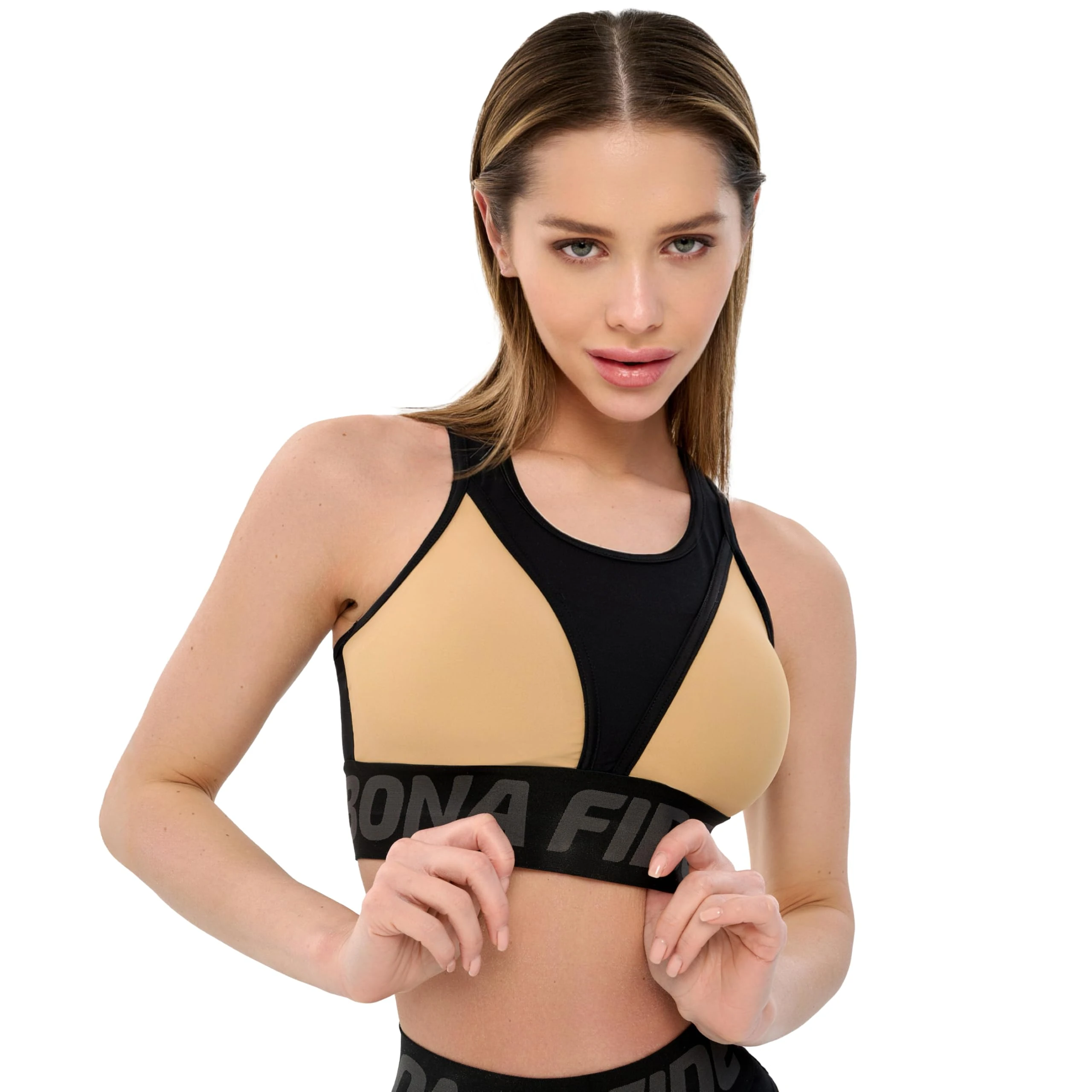 Bona Fide Sport Bras for Women - High Impact Sports Bras with High Support for Womens - Designed for Gym, Running and Fitness, Top for Top Nude, S