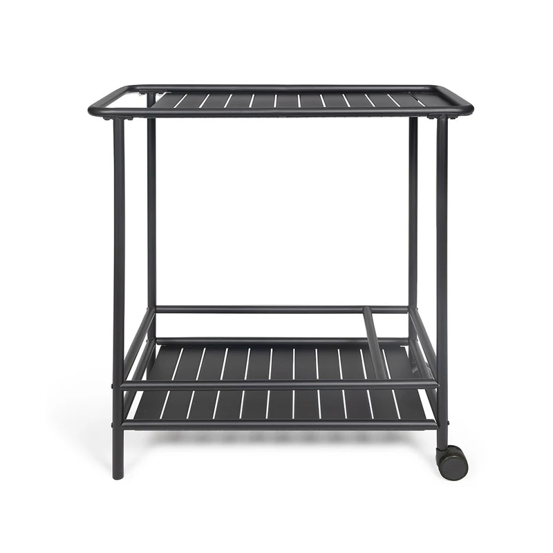 Livoo - GS163C Garden Trolley - Top Tray 66 x 42 cm, Bottom Tray 61 x 42 cm with Bottle Storage, Steel, 2 Wheels