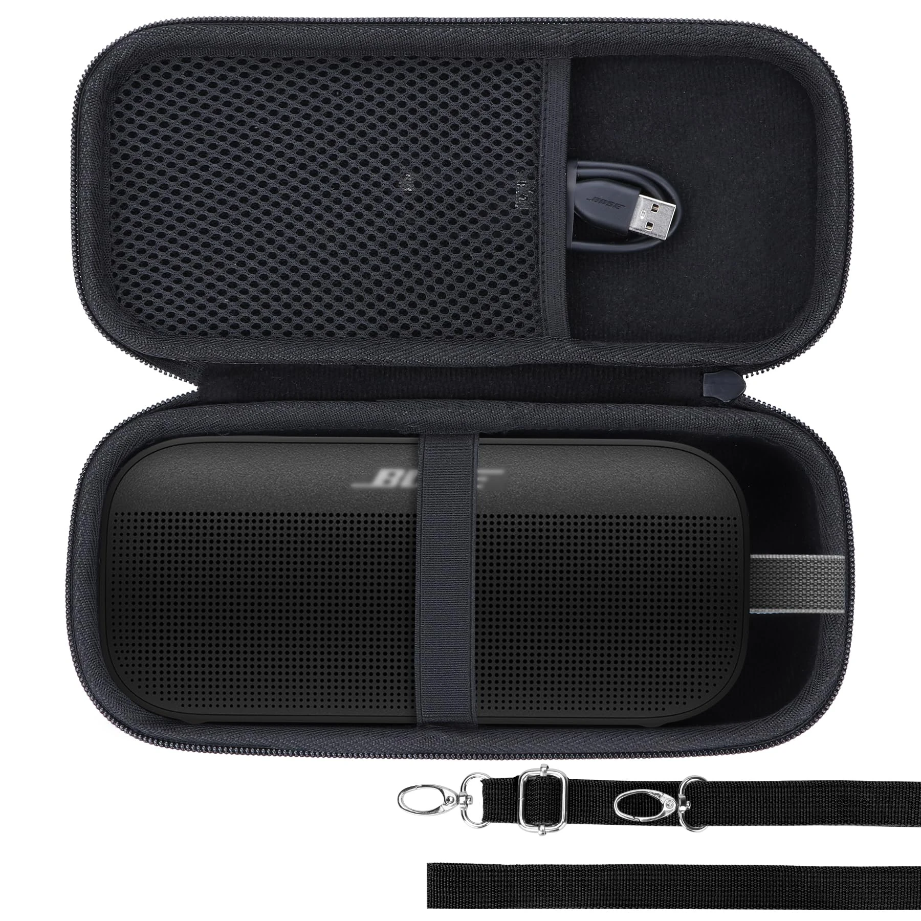 Lebakort Hard Case Compatible with Bose SoundLink Flex (2nd Gen) Bluetooth Portable Speaker (Black Case)