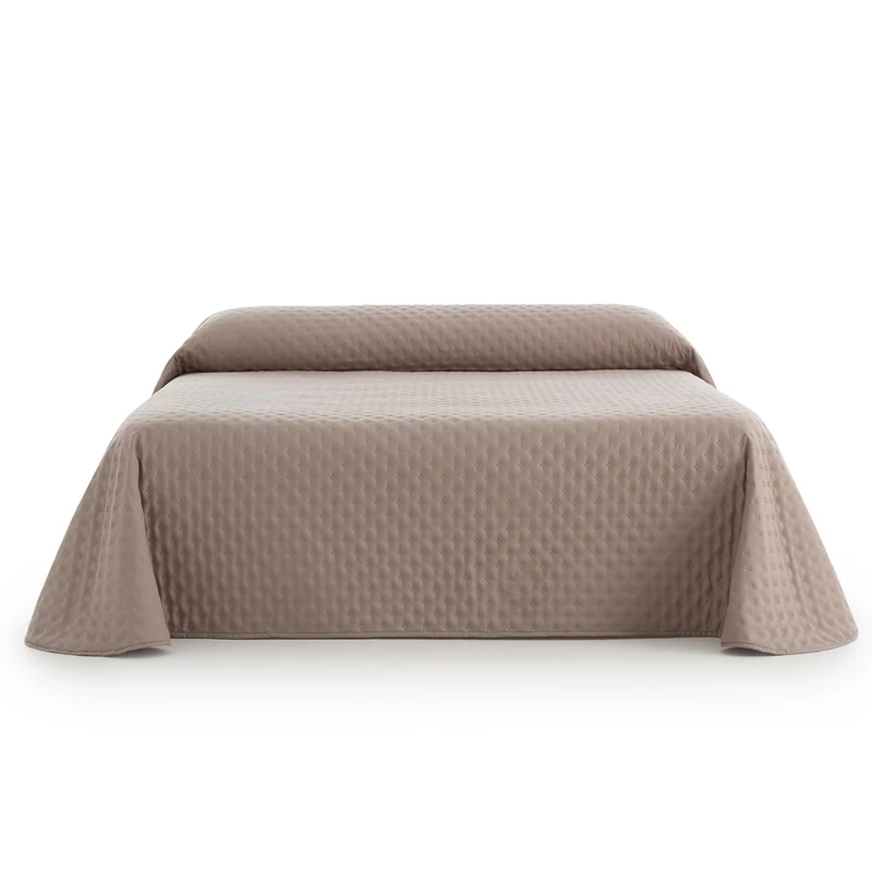 Sanelitex | Habitat Bed Quilt | Linen Colour | 180 cm Bed | Reversible | Extra Soft Feel | Made in Spain