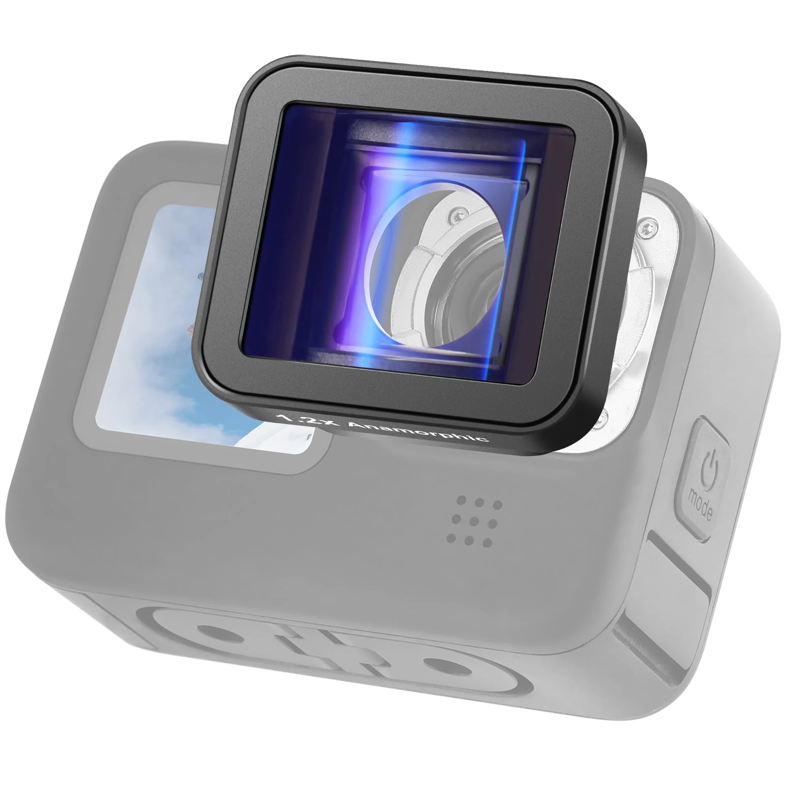 NEEWER 1.2X Anamorphic Lens Compatible with Gopro Hero 12 11 10 9 Black, Widescreen Cinematic Effect with Blue Flare, Anti Reflection Multi Coated HD Optical Lens, LS-56