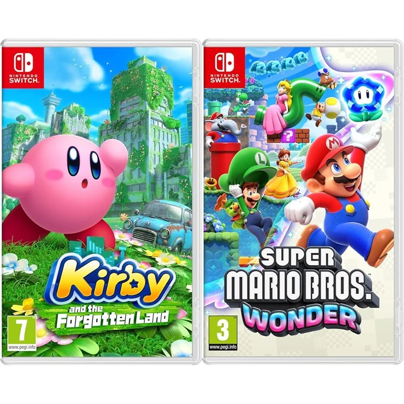 Kirby and the Forgotten Land (Nintendo Switch) & Super Mario Bros. Wonder (Nintendo Switch)