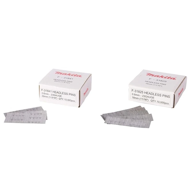 Makita 23G Headless Pin Nails - F-31841 and F-31825 Sets