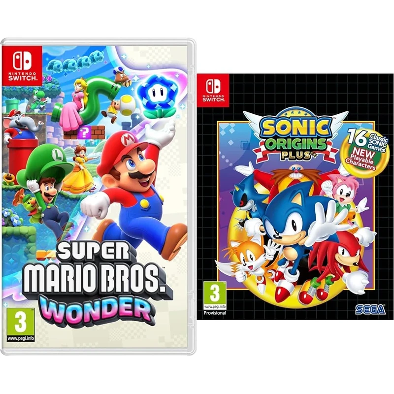 Super Mario Bros. Wonder (Nintendo Switch) & Sonic Origins Plus (Nintendo Switch)