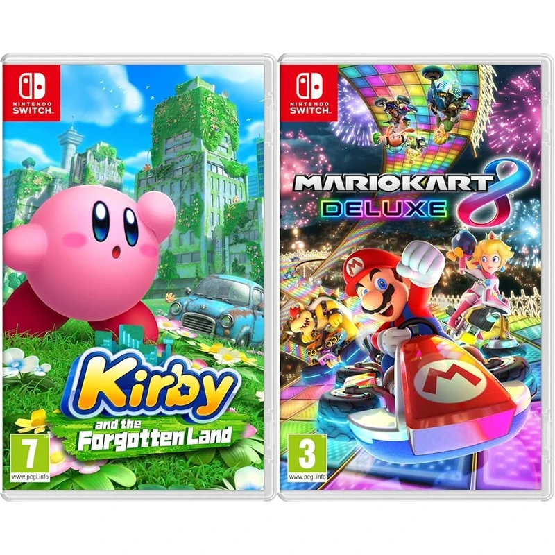 Kirby and the Forgotten Land (Nintendo Switch) & Mario Kart 8 Deluxe (Nintendo Switch)