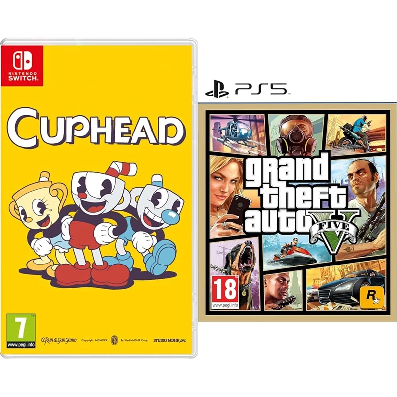 Cuphead (Switch) & Grand Theft Auto V (PS5)