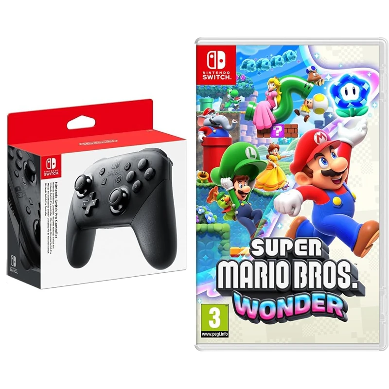Nintendo Switch - Pro Controller & Super Mario Bros. Wonder Switch