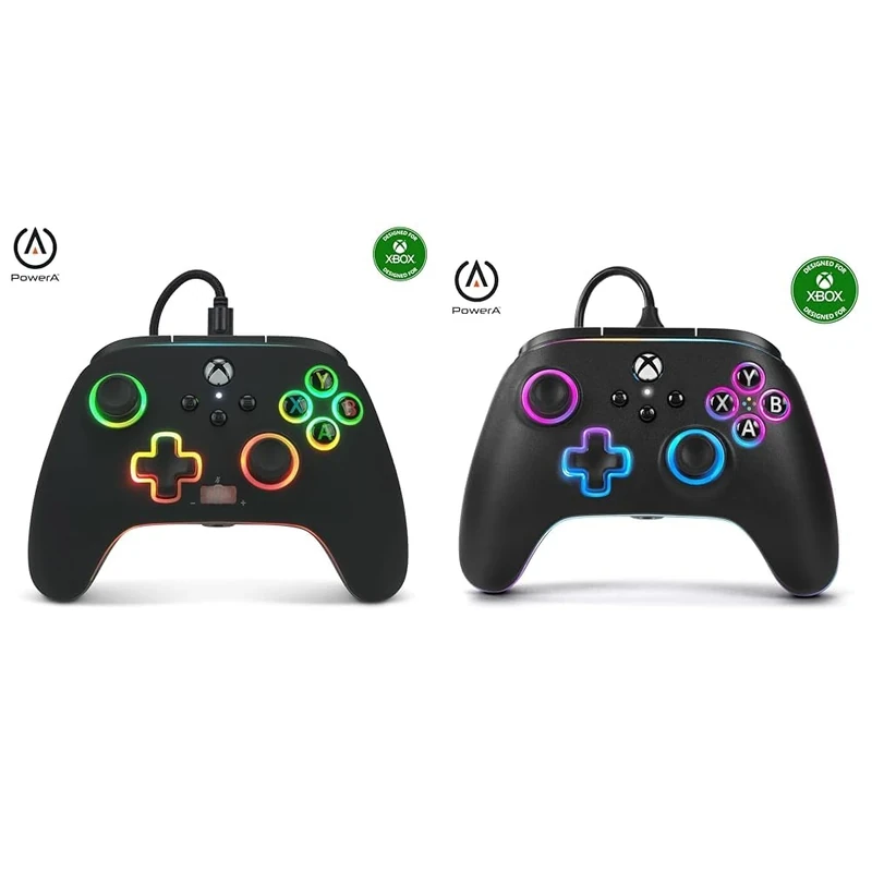 PowerA Spectra Infinity Enhanced Wired Controller for Xbox Series X|S, Advantage Wired Controller with Lumectra - Black, Gamepad