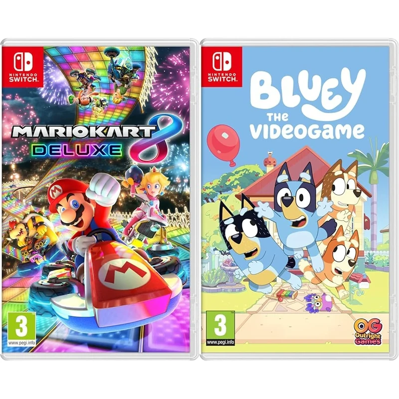 Mario Kart 8 Deluxe (Nintendo Switch) & Bluey: The Videogame - Switch