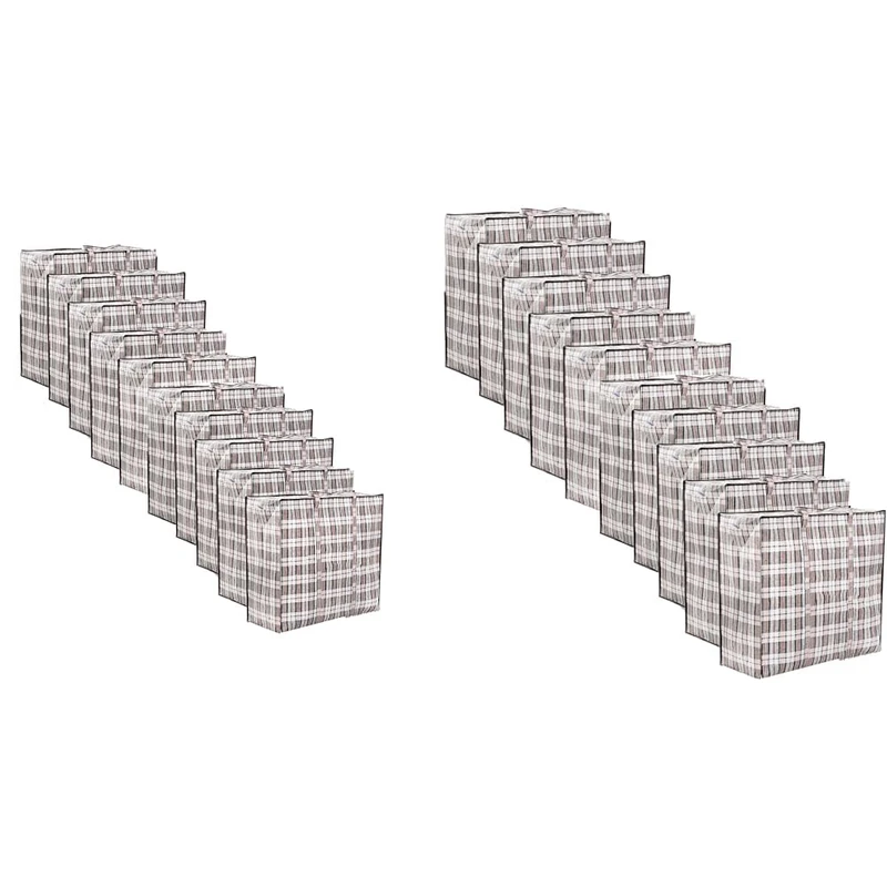 Zuvo Extra Large Strong Laundry And Storage Bag Waterproof with Zips (Pack of 10) - Multi colour Bag & Large Laundry bags with Zips (Pack of 10) Storage Bags Best for Moving, Shopping and Laundry