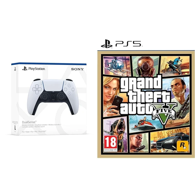 Playstation 5 DualSense Wireless Controller & Grand Theft Auto V (PS5)
