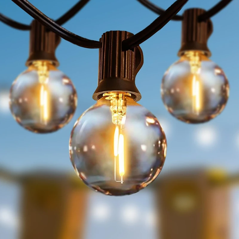 Svater 44m G40 LED Festoon Lights Outdoor, Connectable Garden Lights IP45 Weather-Resistant String Lights 2700K Warm White for Garden Wedding Gazebo Cafe Decor