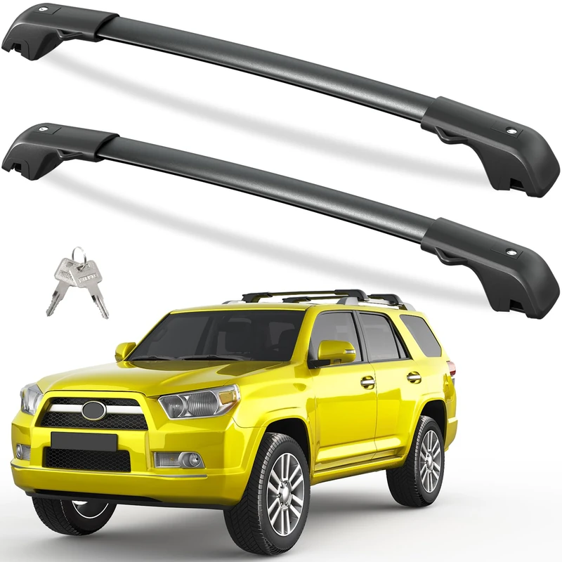 Tuyoung Lockable 220lbs Roof Rack Cross Bars Compatible with Toyota 4Runner 2010-2024 with Side ROOF Rails, Heavy Duty Aluminum Roof Crossbars Rooftop Luggage Kayak Racks Carrier Black
