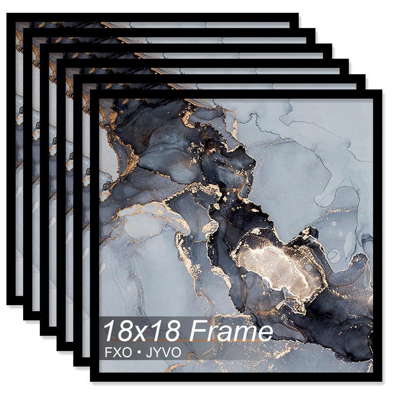Fxojyvo 18x18 Frame Set of 6 for Picture Photo Poster Square Wall Mount