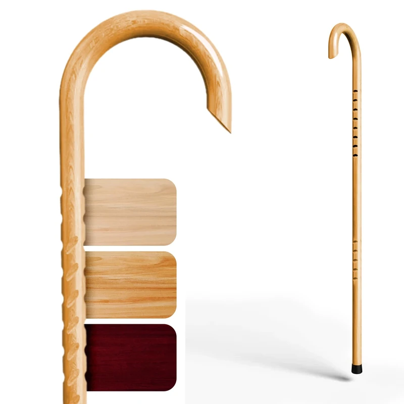 Cane Masters Wooden Personal Protection Walking Cane for Men, Women, and Seniors - Handmade in The USA with American Hickory (38”, Glossy)