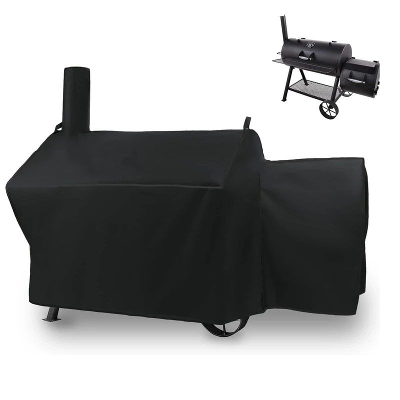Grill Cover for Oklahoma Joe's Longhorn Offset Smoker, 70 inch Heavy Duty Waterproof UV Resistant Offset Smoker Cover for Oklahoma Joe's 13201747-50, Outdoor BBQ Cover