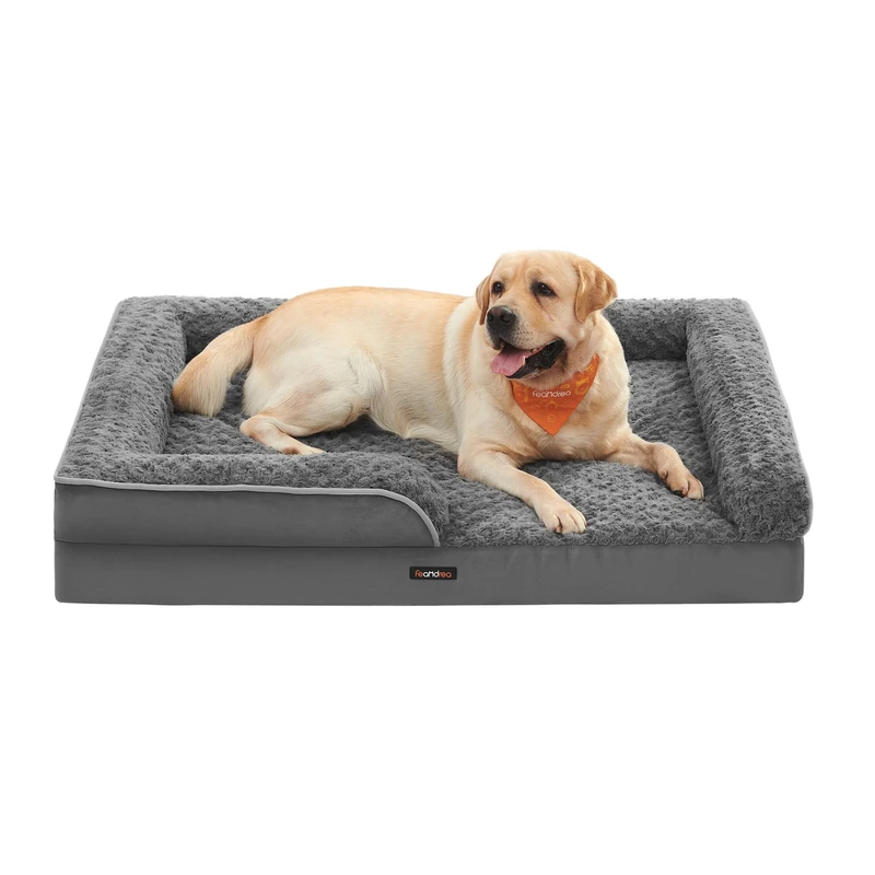 Feandrea Orthopedic Dog Bed for Medium Dogs, Egg Crate Foam, 122 x 89 x 18 cm