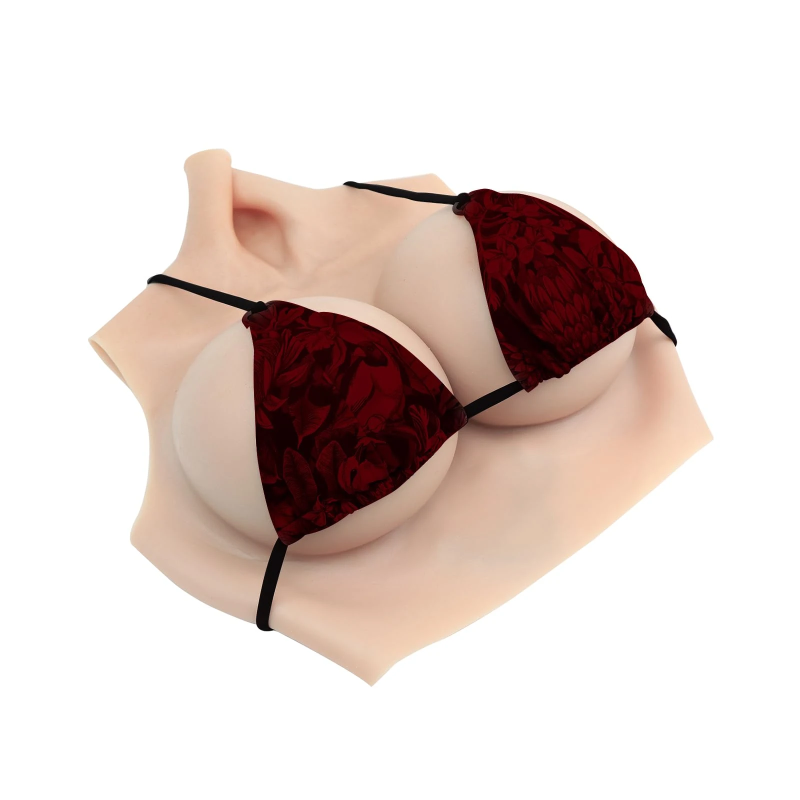 ROANYER Silicone Breast Forms East West Shape Fake Boobs C-H Cup Artificial Breastplate for Crossdresser Transgender Cosplay Drag Queen Costumes (Natural, H cup)