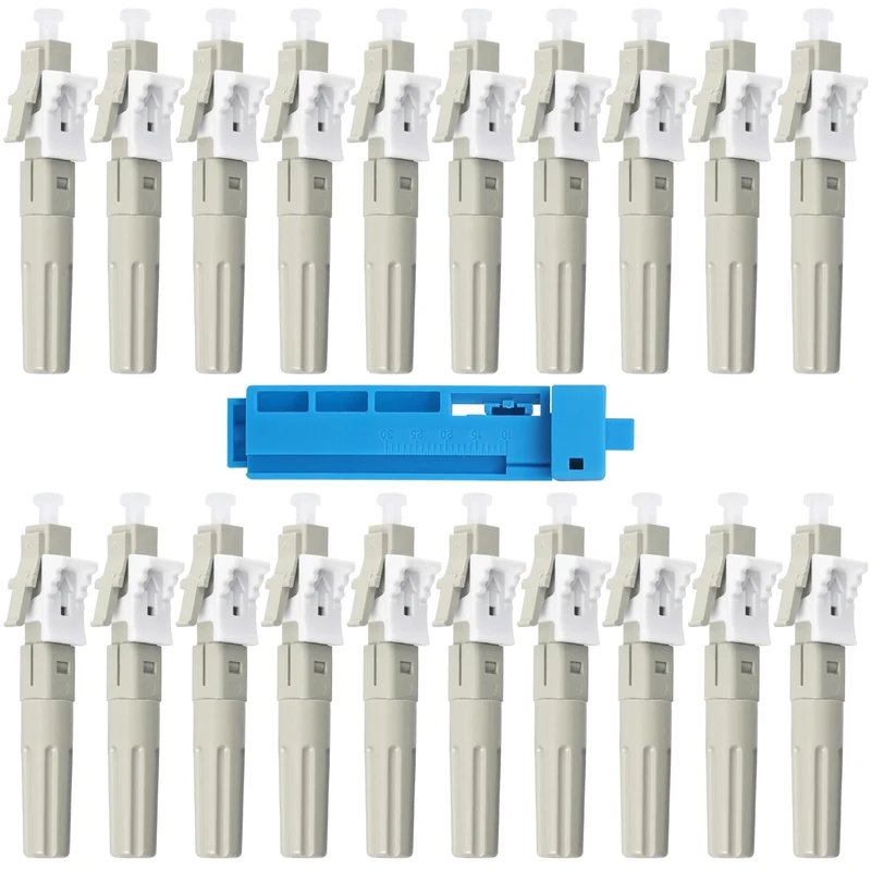 Duogalia-20 Pack LC Multimode Fiber Optic Quick Connector for 0.9/2.0/3.0/2.0 * 3.0mm multimode 50/125μm Fiber Cable