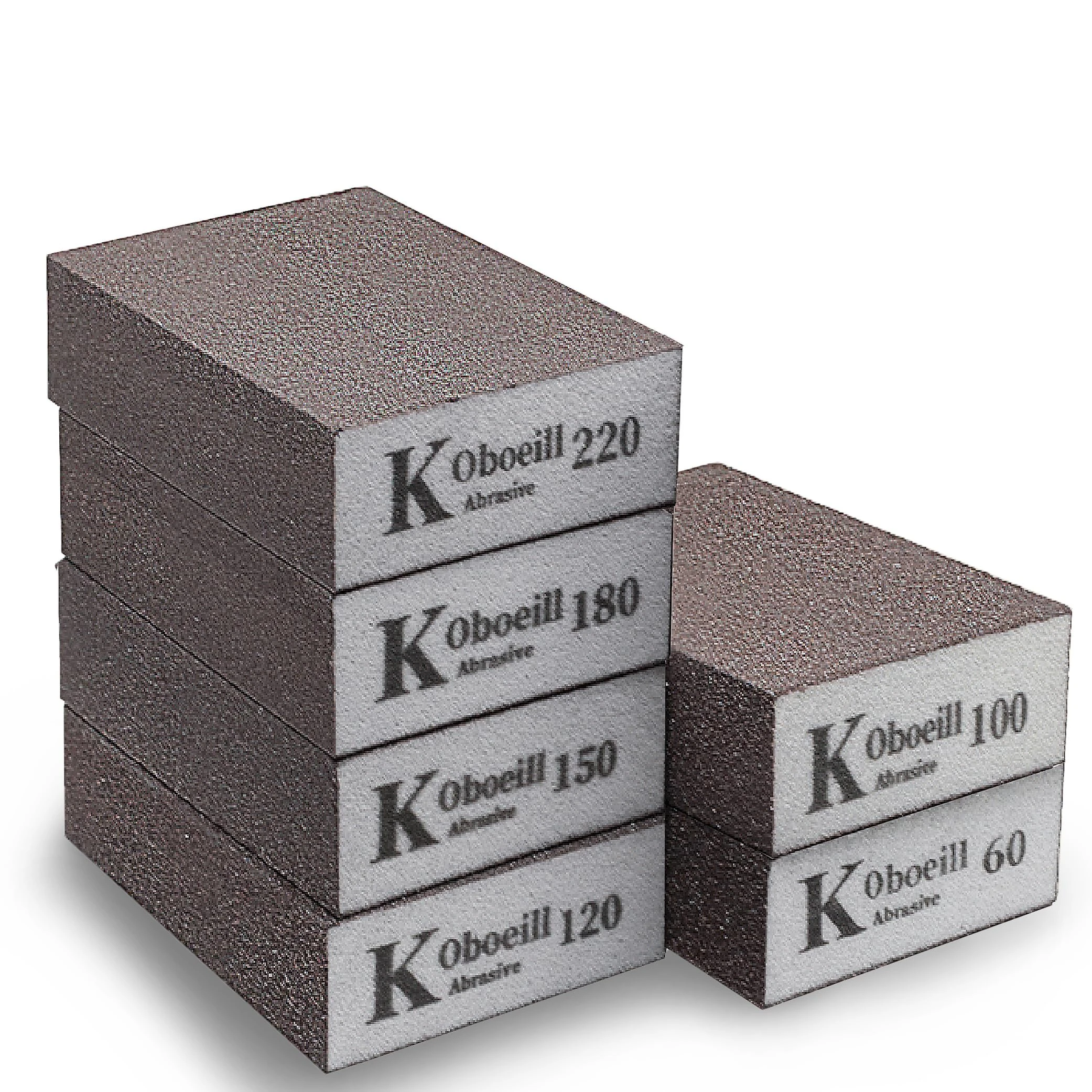 Sanding Block 6 Pcs, Sanding Sponges with 6 Grits (60,100,120,150,180,220) Coarse/Medium/Fine/Superfine Wet and Dry Dual-use Abrasive Pads, Washable and Reusable Sandpaper for Wood Walls Metal