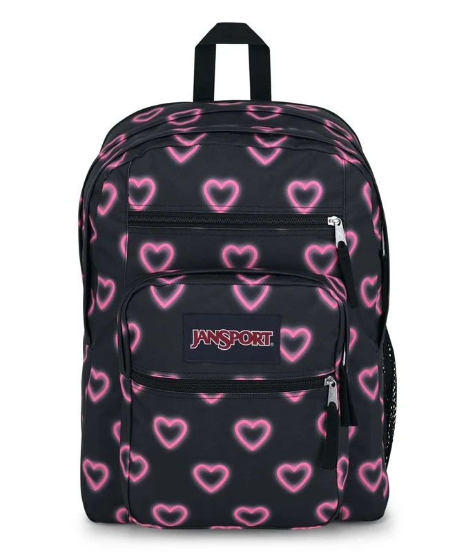 JANSPORT BIG STUDENT Large Backpack, 15 inch laptop compartment, Happy Hearts Black (Black)